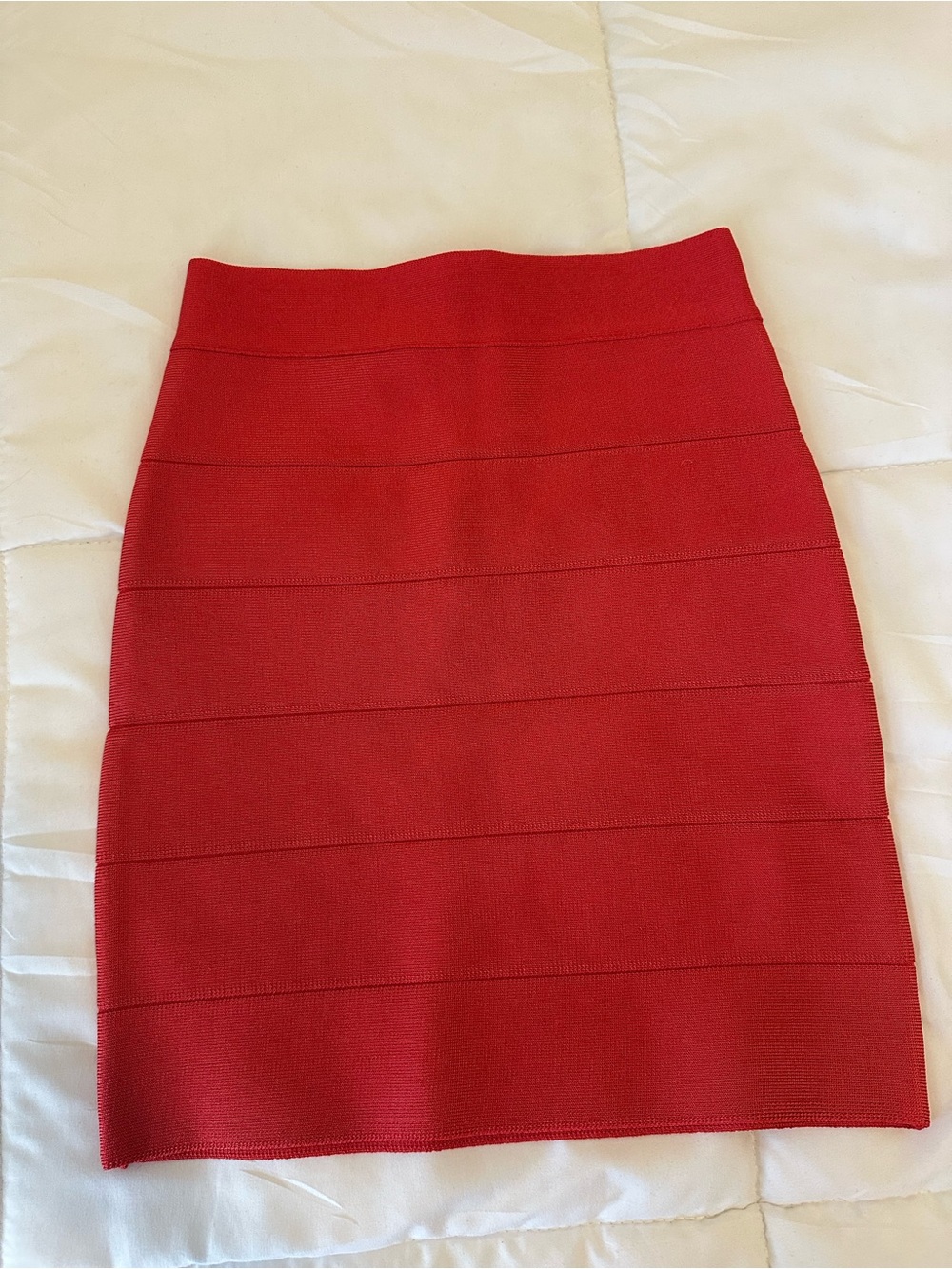 bebe Red Bandage Pencil Skirt